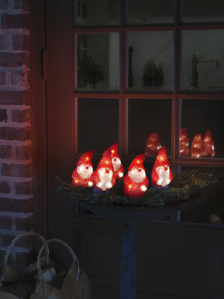 5 Acrylic Santa Lights Set