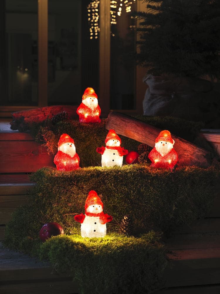 Acrylic Snowman & Santa 5 Piece Lighting Set