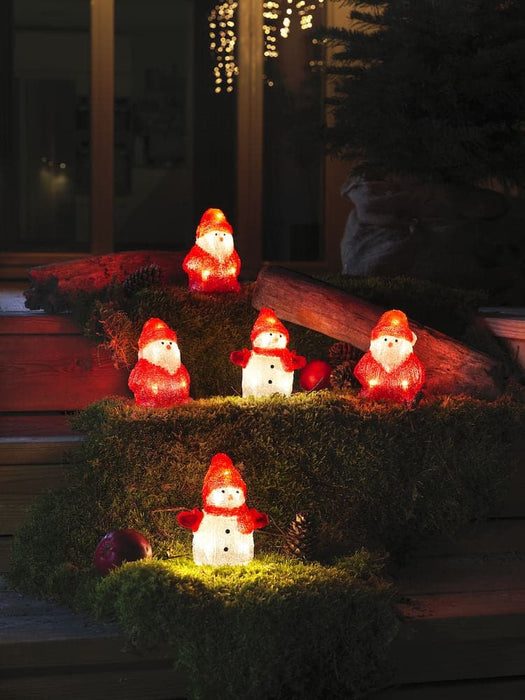 Acrylic Snowman & Santa 5 Piece Lighting Set