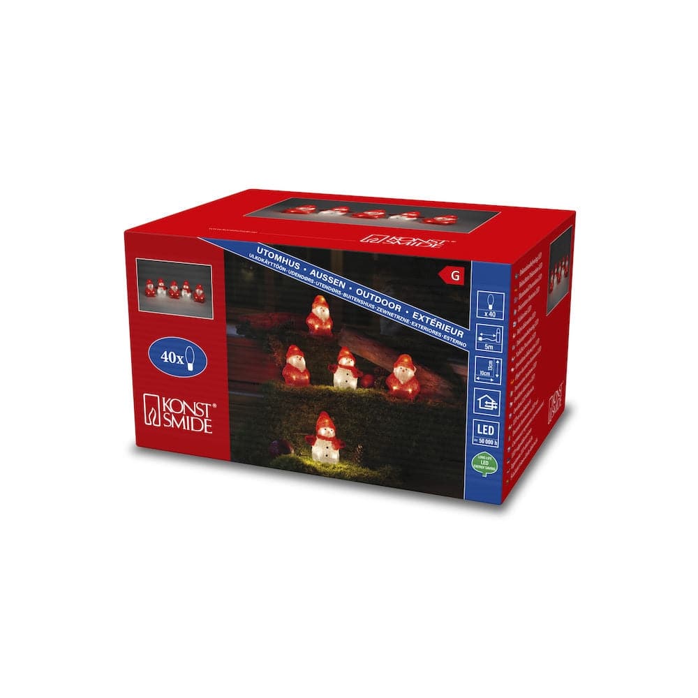 Acrylic Snowman & Santa 5 Piece Lighting Set