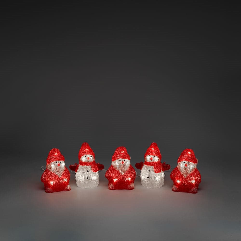 Acrylic Snowman & Santa 5 Piece Lighting Set