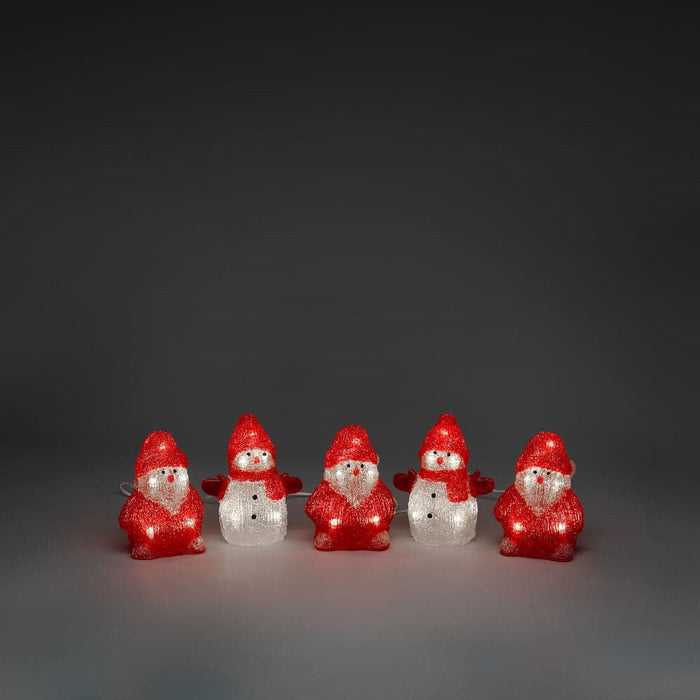 Acrylic Snowman & Santa 5 Piece Lighting Set