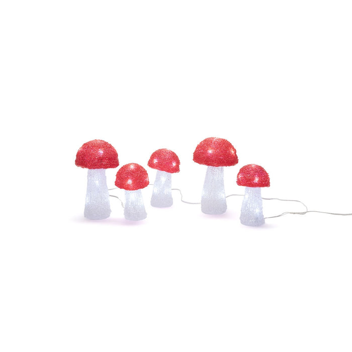 5 Piece Acrylic Mushroom Light Set 12.5cm