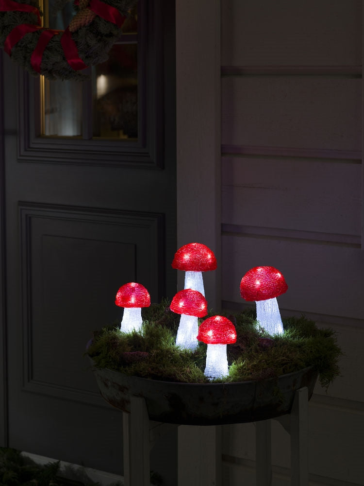 5 Piece Acrylic Mushroom Light Set 12.5cm