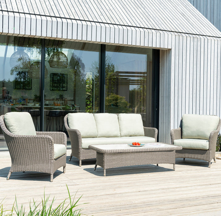 Hazelmere Grey Weave Sofa Lounge Set with Pistachio Cushions