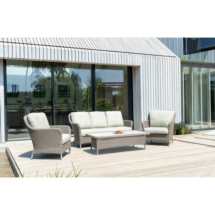 Alexander Rose Hazelmere NATURAL Weave Sofa Lounge Set with Pistachio Cushions