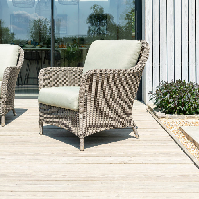 Alexander Rose Hazelmere NATURAL Weave Sofa Lounge Set with Pistachio Cushions
