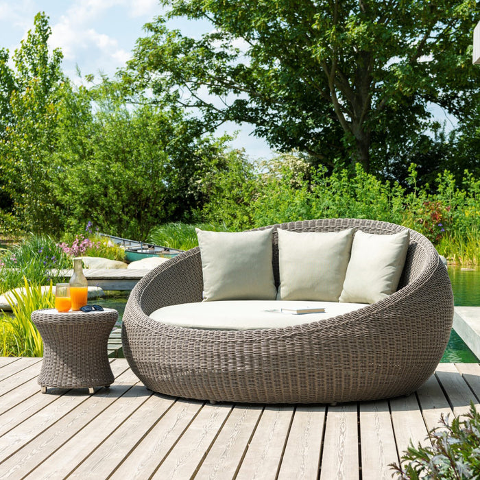 Alexander Rose Hazelmere Sand Weave Daybed with Pistachio Cushions (ex-display)