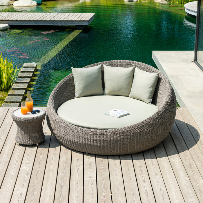 Alexander Rose Hazelmere Sand Weave Daybed with Pistachio Cushions (ex-display)