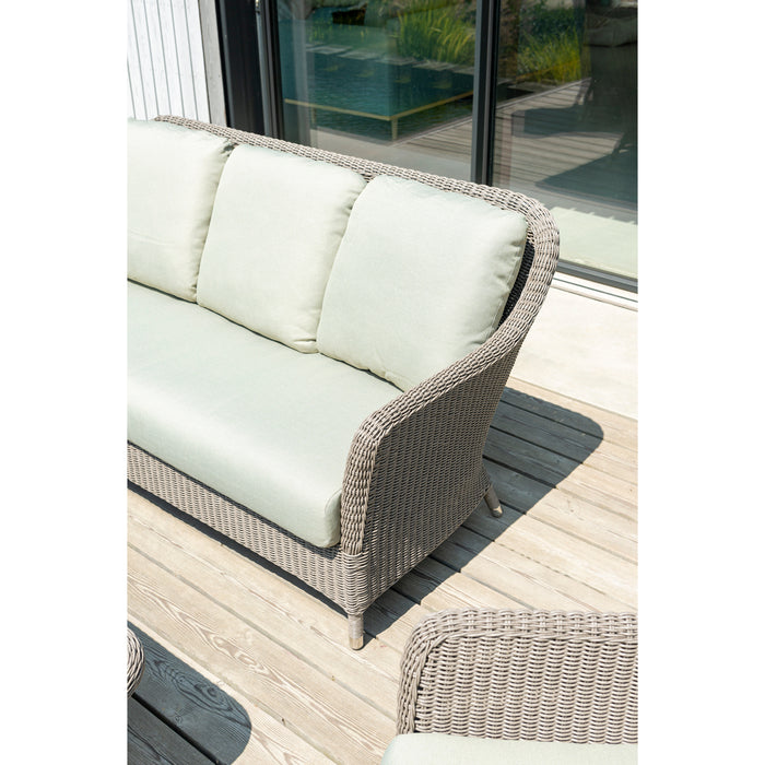 Alexander Rose Hazelmere NATURAL Weave Sofa Lounge Set with Pistachio Cushions