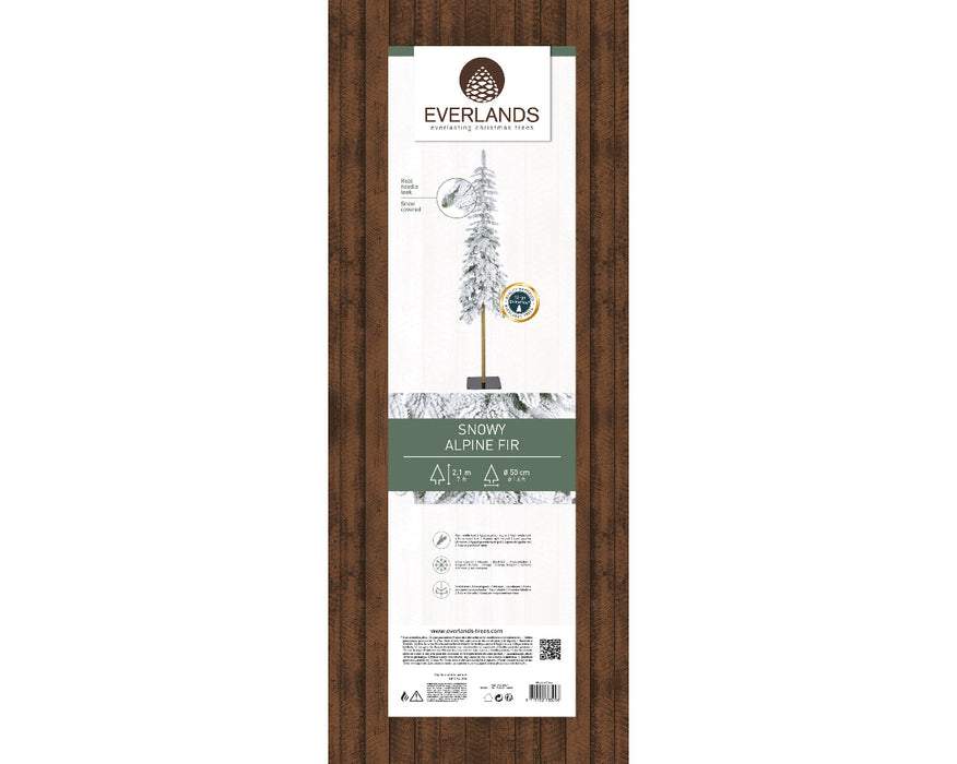 Everlands Pre-lit Snowy Pencil Alpine 210cm (7ft)