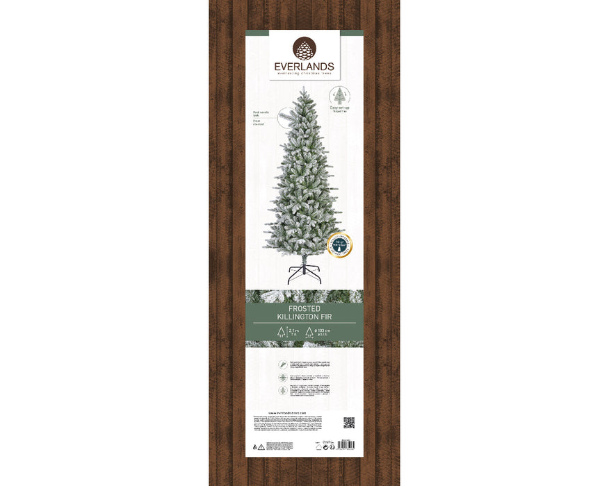 Everlands Frosted Killington Fir Slim Christmas Tree 210cm / 7ft