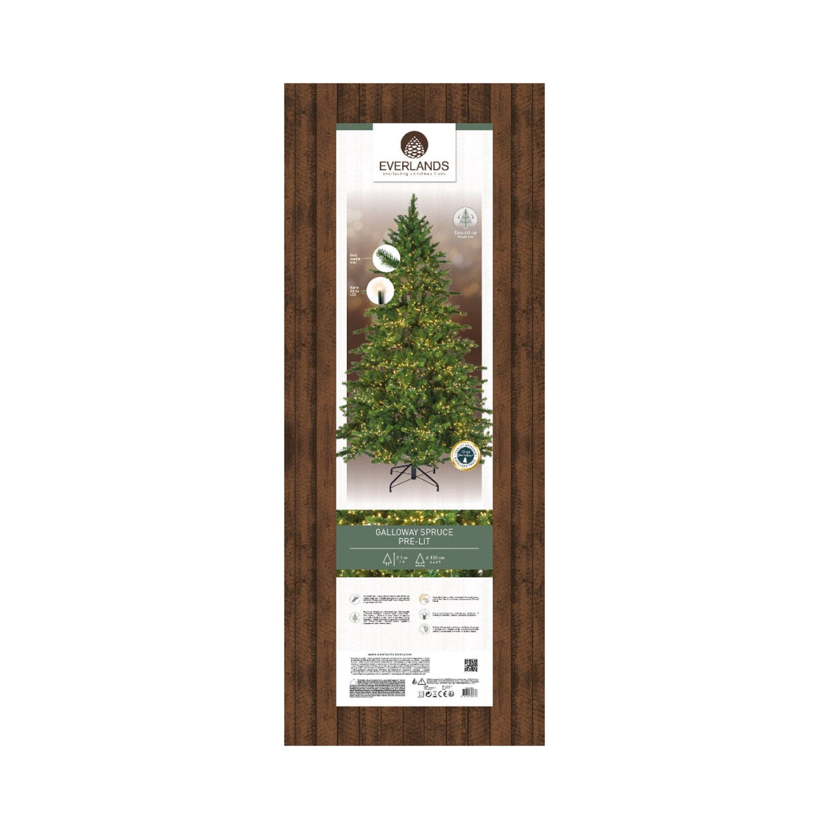 Everlands Galloway Spruce Pre-Lit Micro LED Christmas Tree 210cm / 7ft