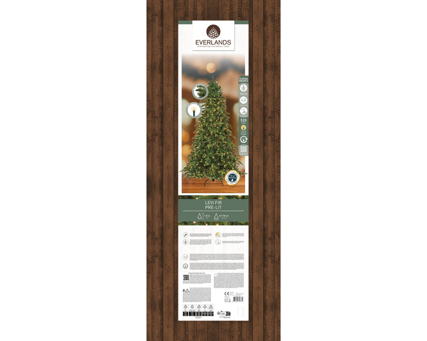 Everlands Levi Snowy Fir prelit 6ft, 7ft & 8ft options