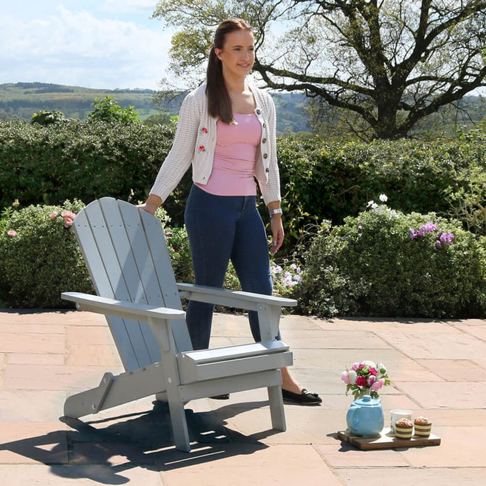 Zest JASMINE FOLDING CHAIR - Dark Grey & Light Grey (ex-display)