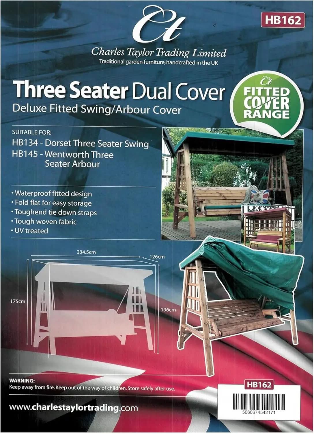 Charles Taylor Wooden Garden Furniture Three Seat Swing Cover