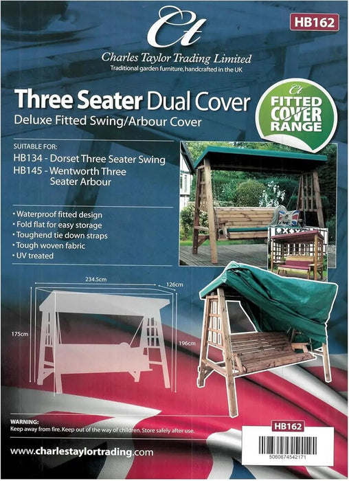 Charles Taylor Wooden Garden Furniture Three Seat Swing Cover