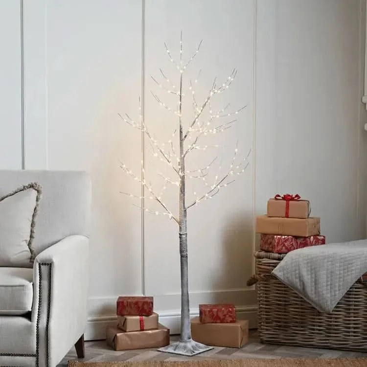 Festive Lit Warm White Snow Tree - Two Sizes