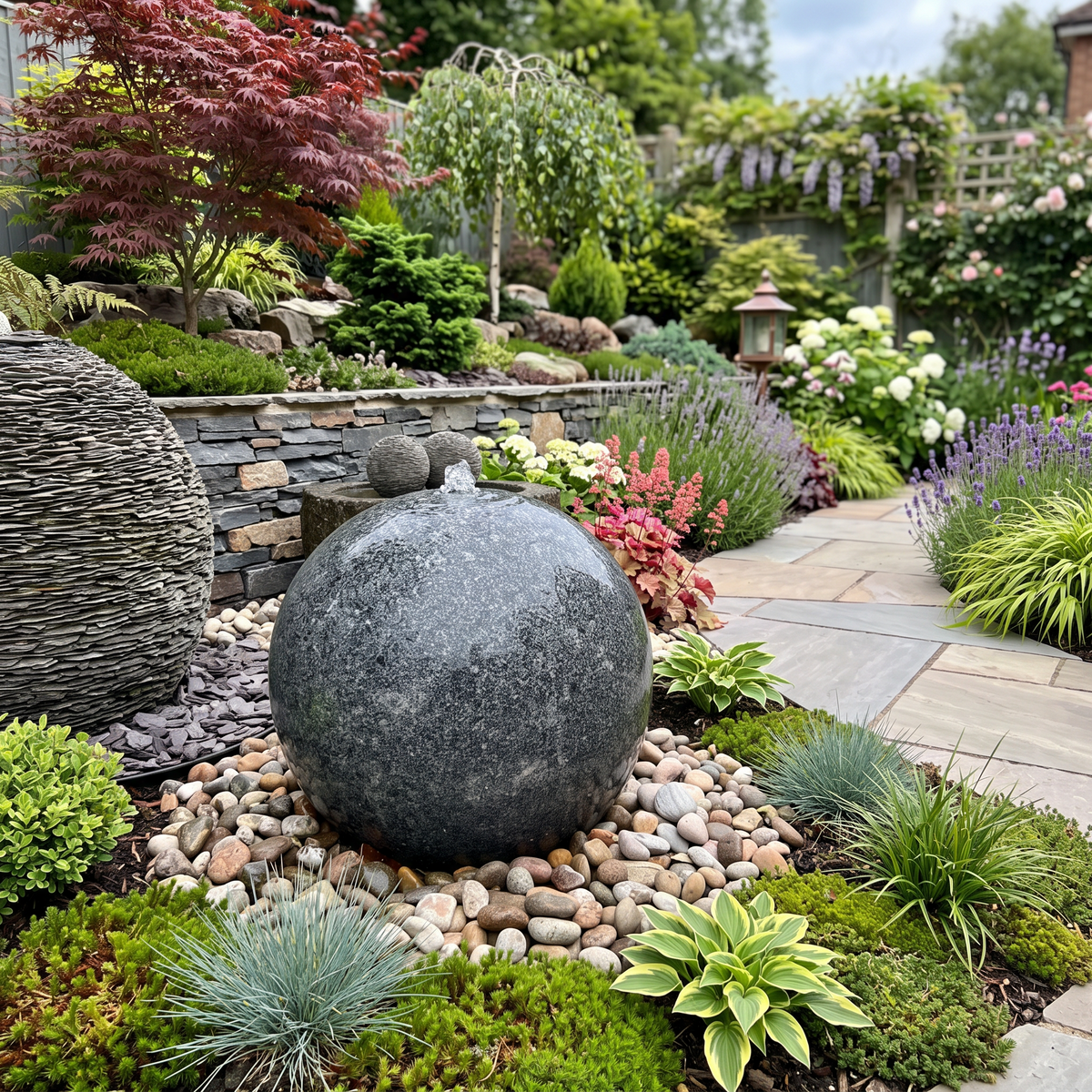 Granite Ball 62cm Diameter Water Feature with Complete Kit