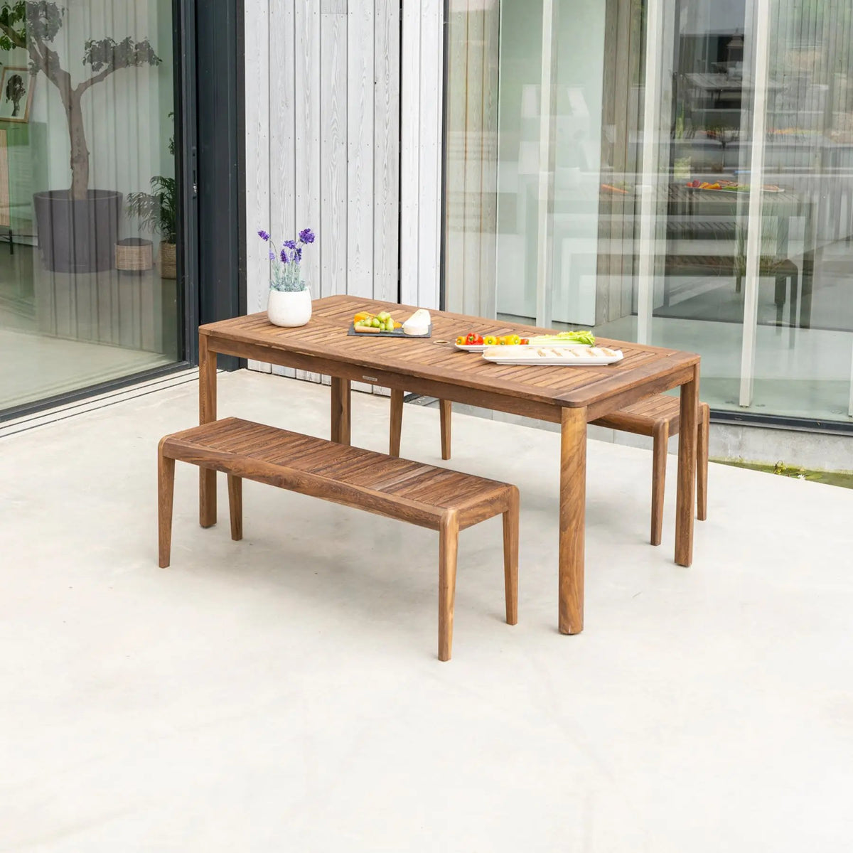 Alexander Rose Bolney Backless Garden Bench 4ft and Table Set
