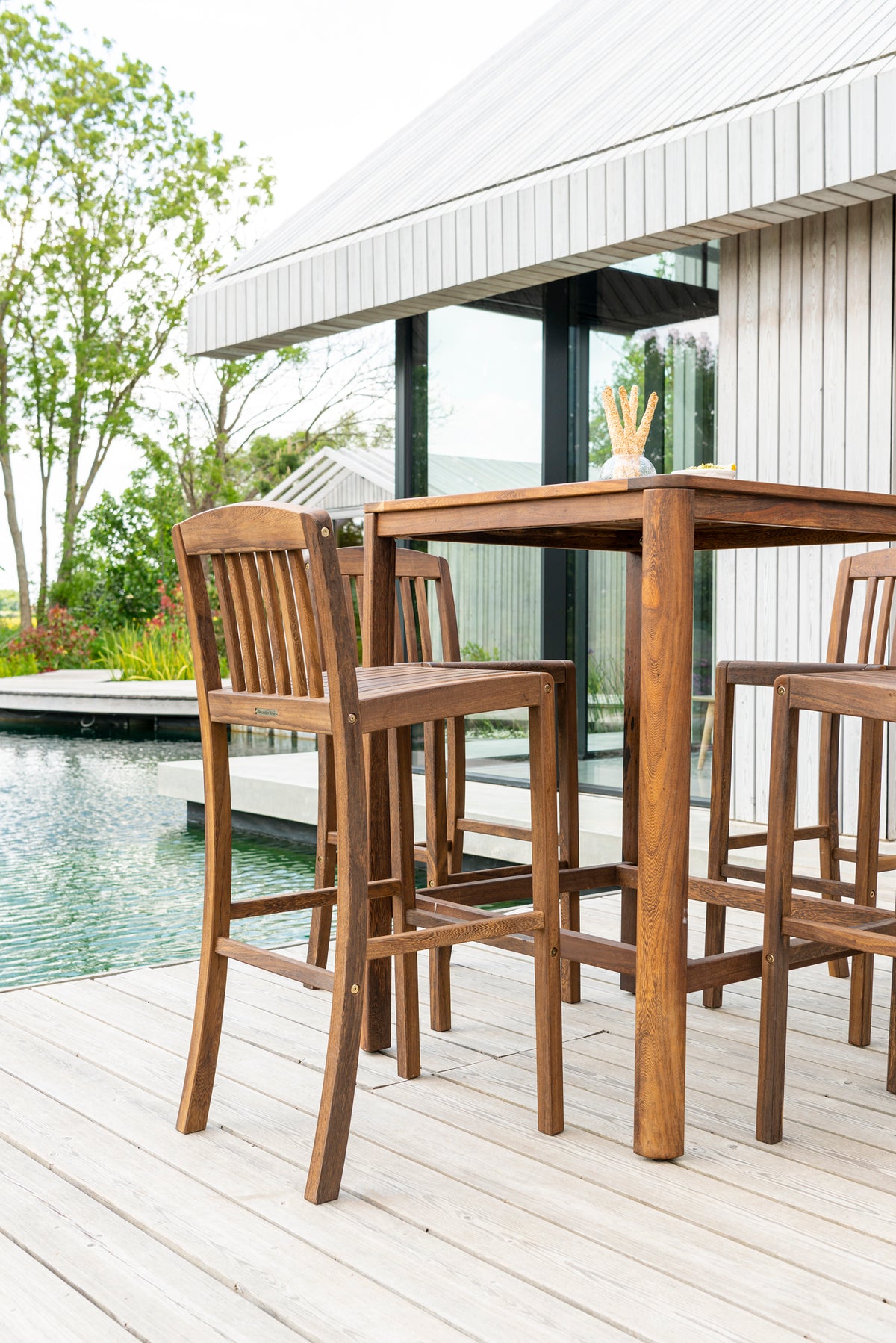 Alexander Rose Bolney Square Garden Bar Table and 4 Stool Set