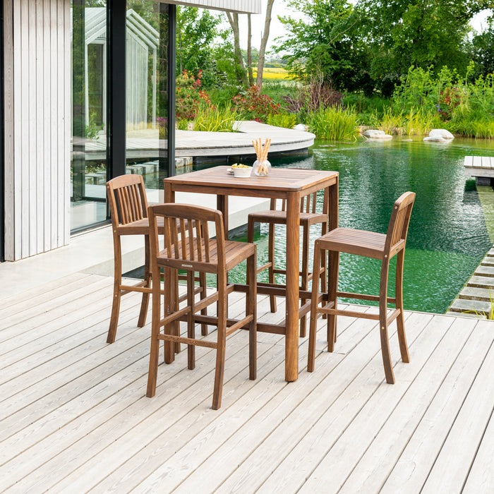Alexander Rose Bolney Square Garden Bar Table and 4 Stool Set