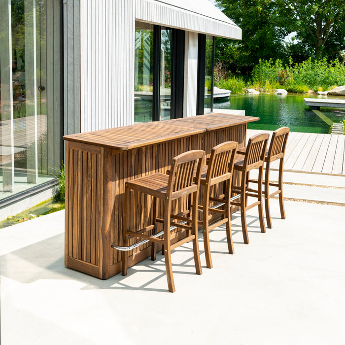 Alexander Rose Bolney Square Garden Bar Table and 4 Stool Set