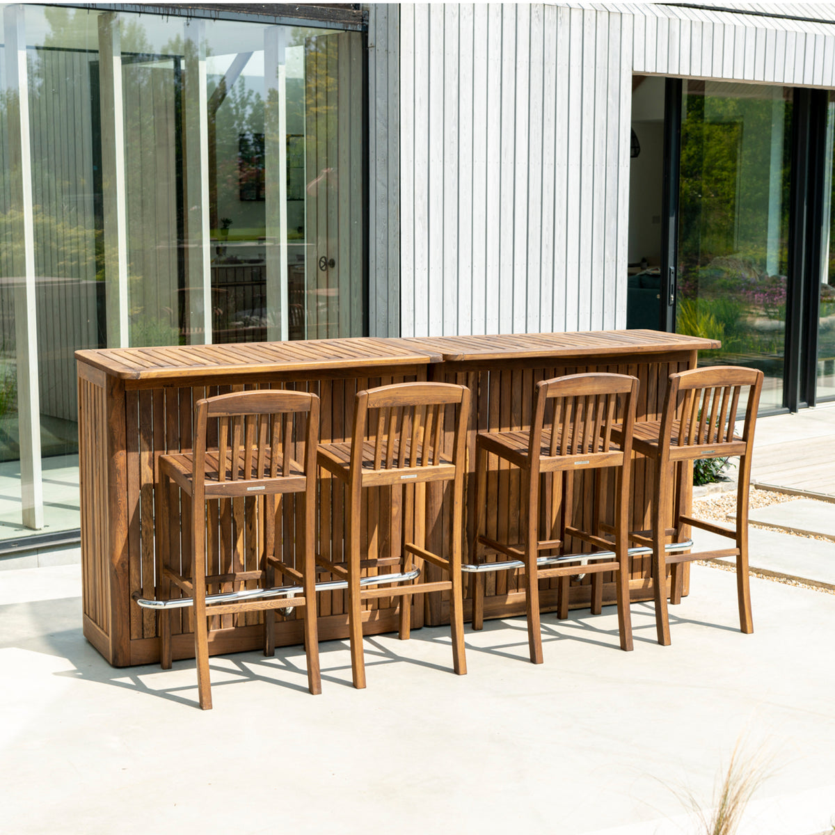Alexander Rose Bolney Square Garden Bar Table and 4 Stool Set