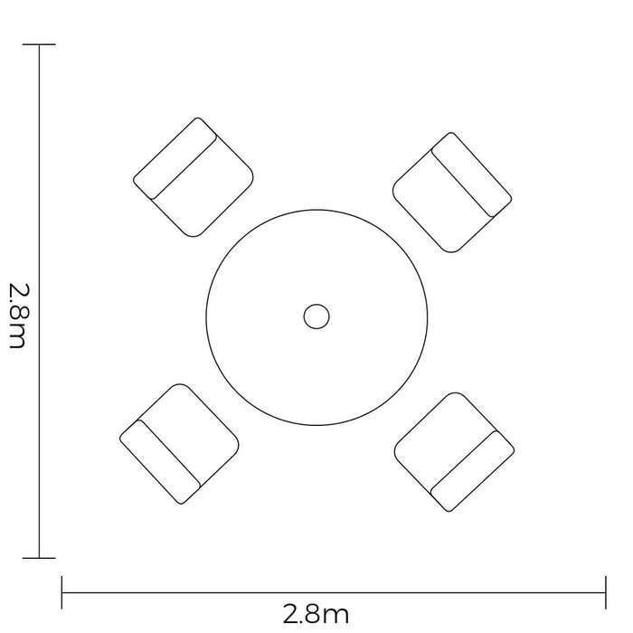 Hartman Sahara 4 Seater Round Dining Set