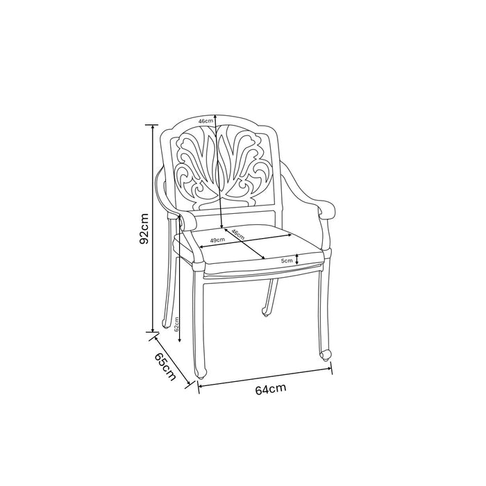 Hartman Amalfi 4 Seater Complete Dining Set in Bronze