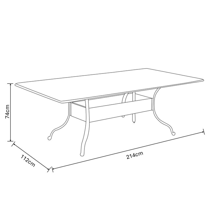 Hartman Amalfi 8 Seat Rectangle Dining Set with Parasol & Base