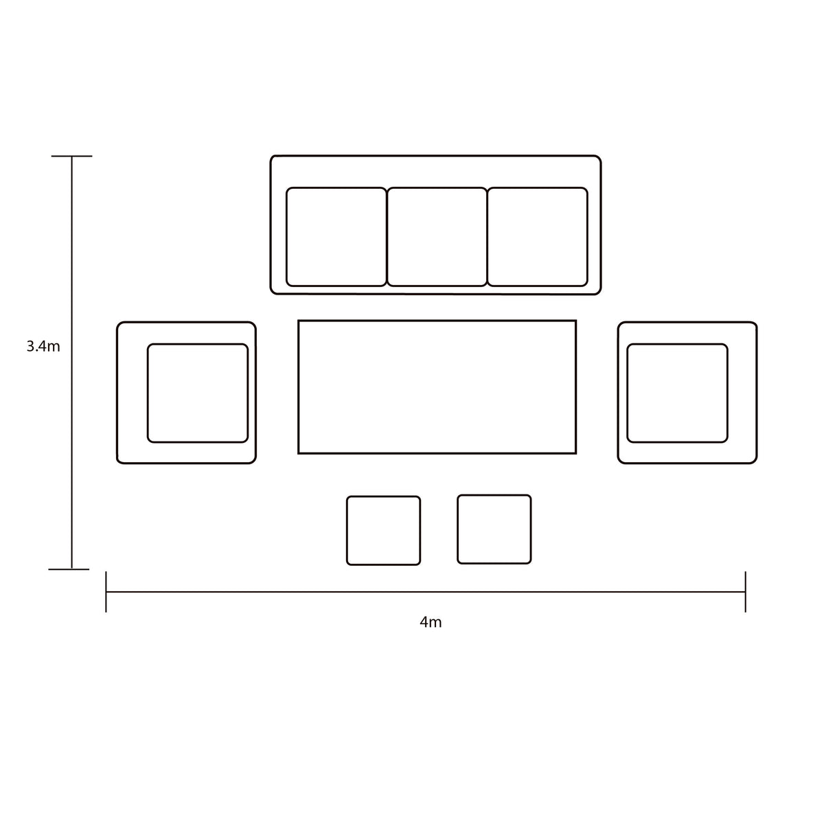 Hartman Arley 3 Seat Lounge Set