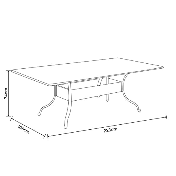 Hartman Capri 8 Seat Rectangular Dining Set in Antique Grey