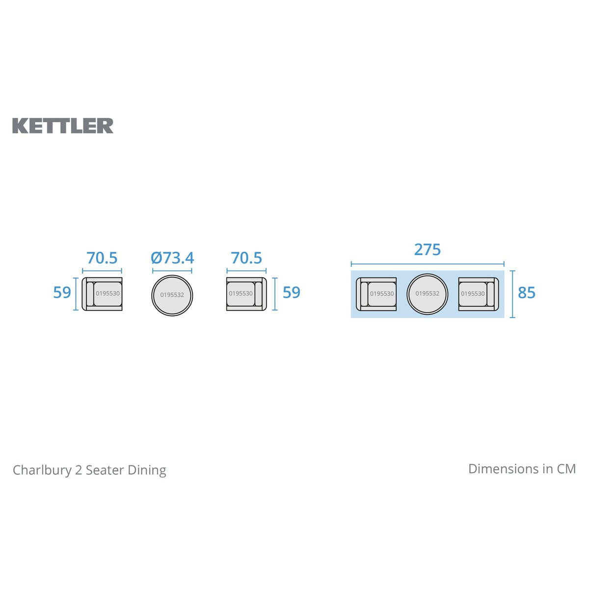 Kettler Menos Cassis Duo Lounge Set
