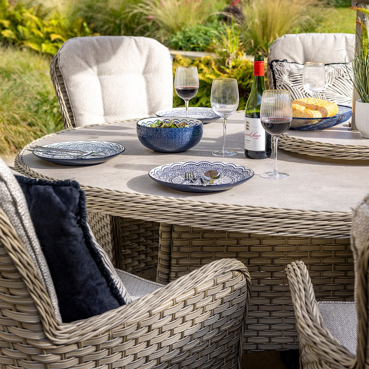 Hartman Eton 8 Seat Oval Elliptical Dining Set in Beech