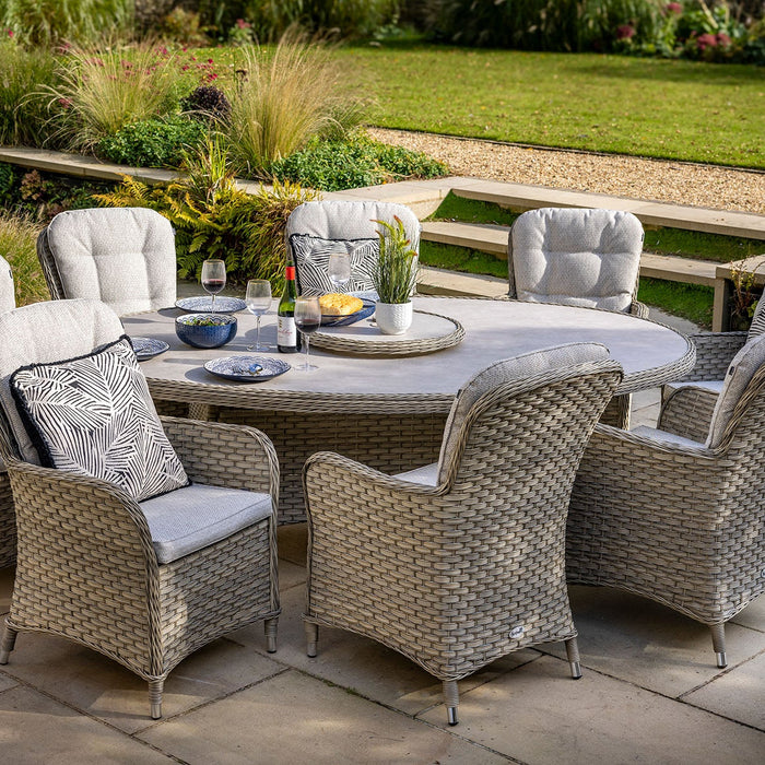Hartman Eton 8 Seat Oval Elliptical Dining Set in Beech