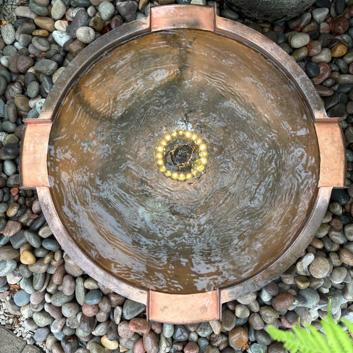 Oase Copper Bowl Water Feature Round 60 with 4 spillways