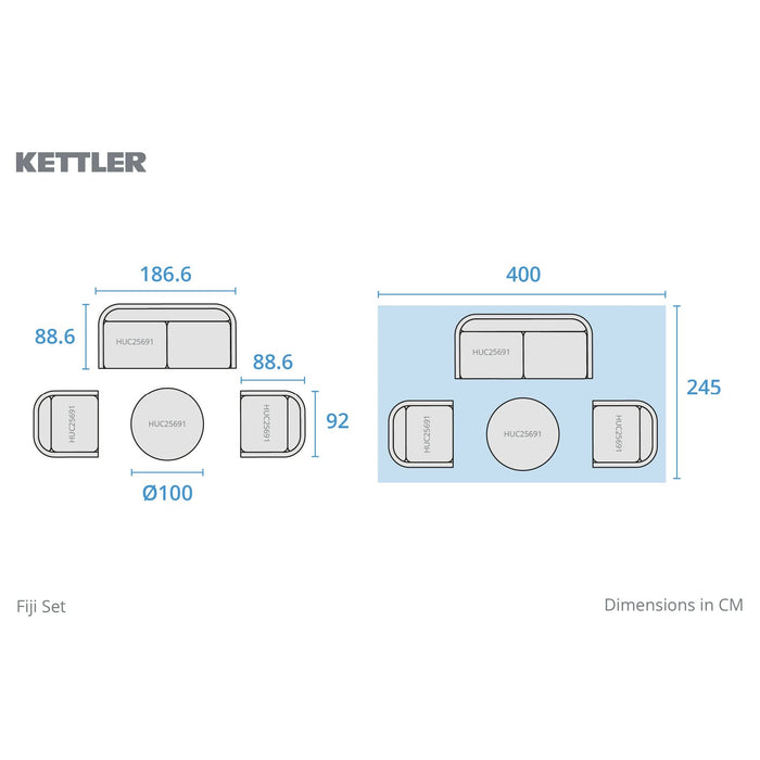 Kettler Fiji Lounge Sofa Set (ex-display)
