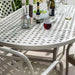 Berkeley 6 Seat Oval Outdoor Dining Set in Maize with Parasol & Base by Hartman