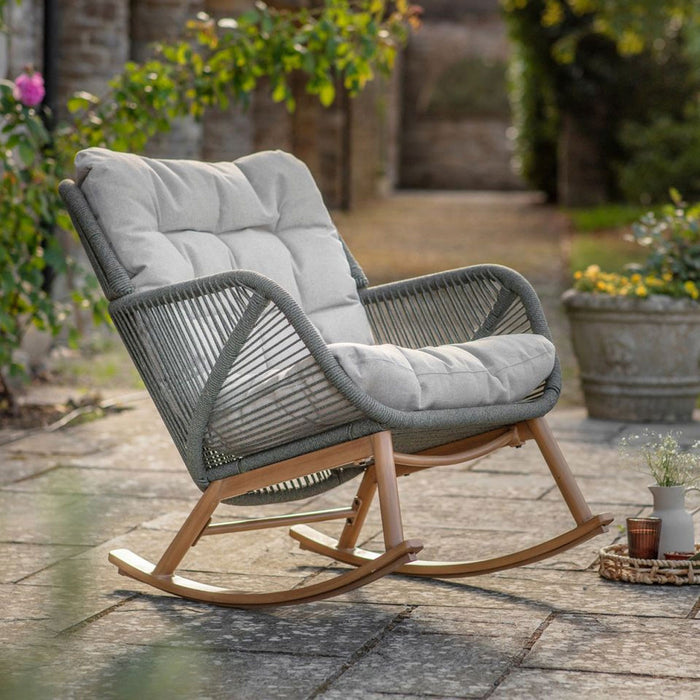 Bramblecrest Helsinki Rope Rocking Garden Armchair - Fern Green