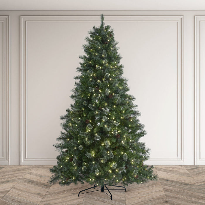 BOSK Hollingworth Spruce Pre Lit Christmas Tree – 7.5ft with 550 Warm White LEDs