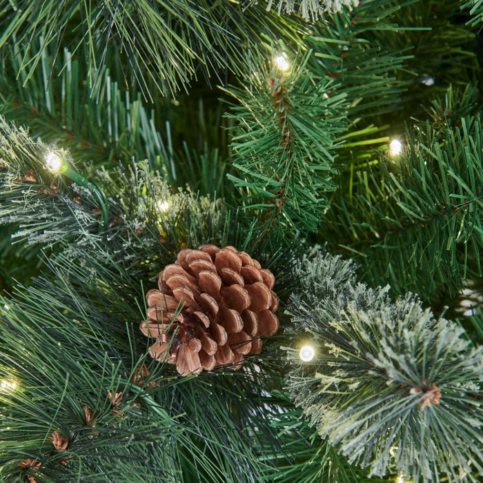 BOSK Hollingworth Spruce Pre Lit Christmas Tree – 7.5ft with 550 Warm White LEDs