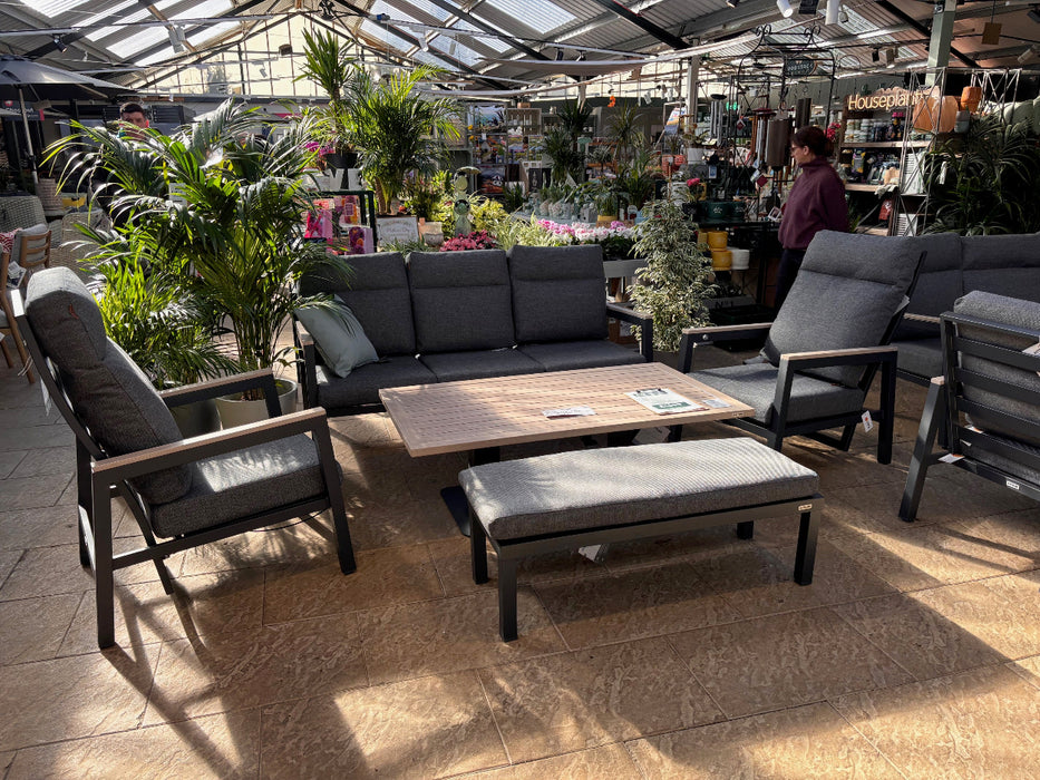 Kettler Tudor Sofa Set with 3 Seat Sofa, 2 x Reclining Chairs, Bench & Height Adjustable Table