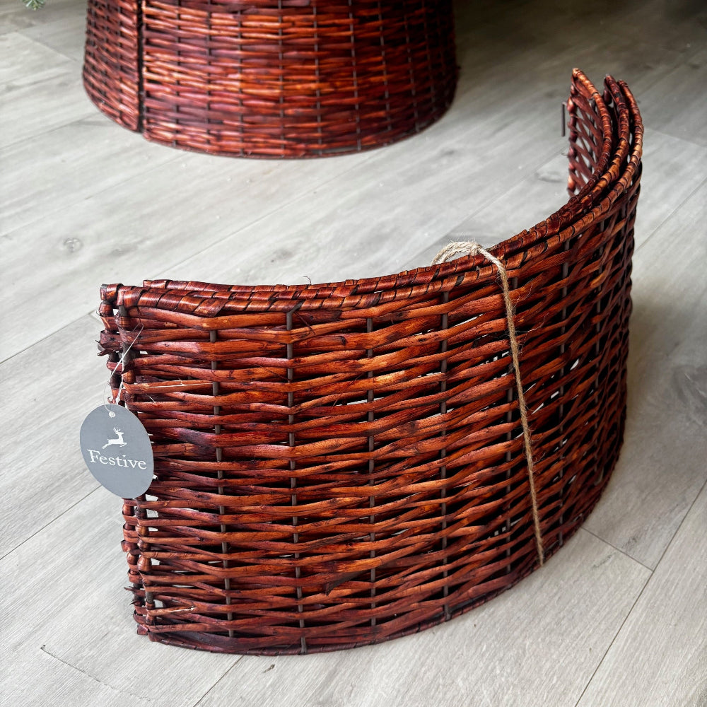 Dark Brown Willow Christmas Tree Skirt - 62cm