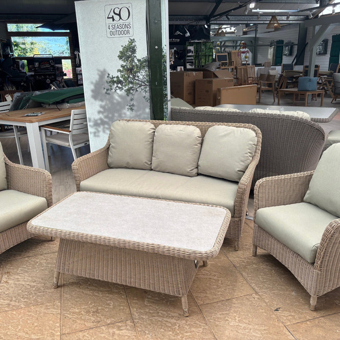 Alexander Rose Hazelmere NATURAL Weave Sofa Lounge Set with DUSK Cushions (ex-display)