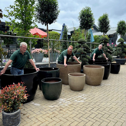 Glazed Garden Planters L, XL and XXL (Deep Green, Mocha & Black. Mid Ulster Northern Ireland Glazed Pots