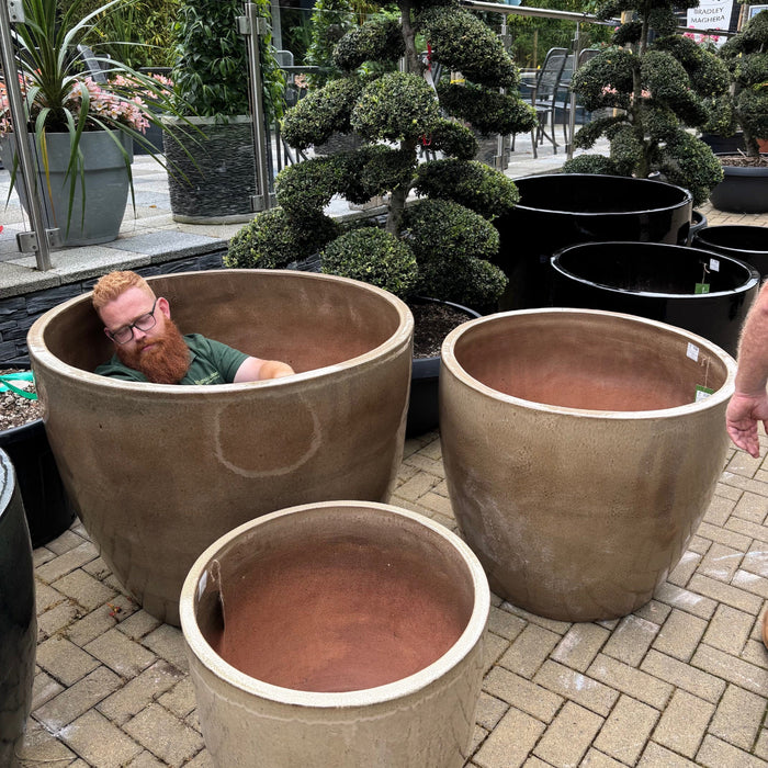 Glazed Garden Planters L, XL and XXL (Deep Green, Mocha & Black. Mid Ulster Northern Ireland Glazed Pots