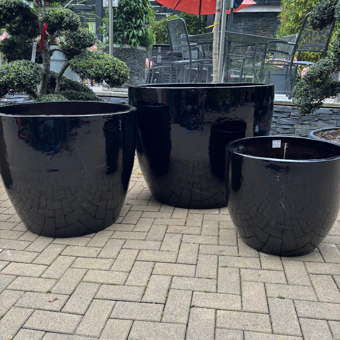 Glazed Garden Planters L, XL and XXL (Deep Green, Mocha & Black. Mid Ulster Northern Ireland Glazed Pots