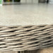 Hazelmere Grey Weave 6 Seater Round Dining Set with Pistachio Cushions 