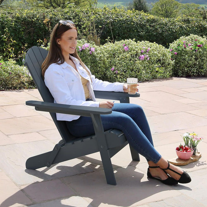 Zest JASMINE FOLDING CHAIR - Dark Grey & Light Grey (ex-display)
